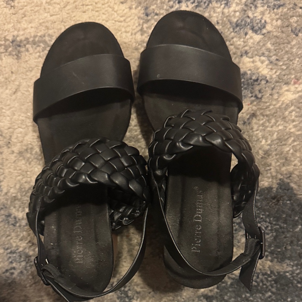 Pierre Dumas Black Braided Sandals